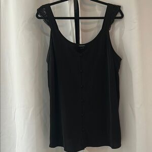 Elegant Black Lace Trim Top Torrid